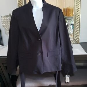 Nine West Elegant Black Blazer with Stand Collar